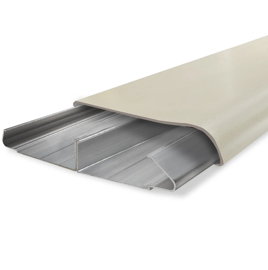 3156 GUARDACAMILLA  Base Aluminio + PVC Beige Frente 150mm x 2,5m