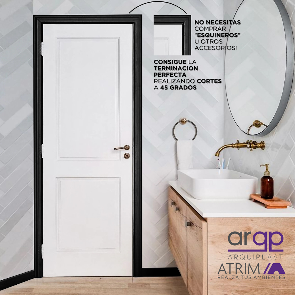 CONTRAMARCO ATRIM SOFT 3006 EPS PLASTICO NEGRO 7CM - 15x70x2,5mts