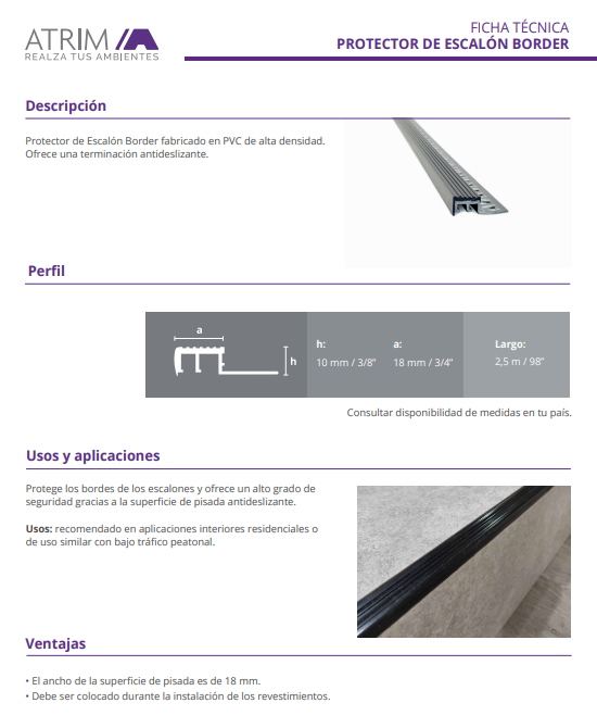 919 PVC PROT. ESCALON 10x18mm x 2,5m GRIS CLARO