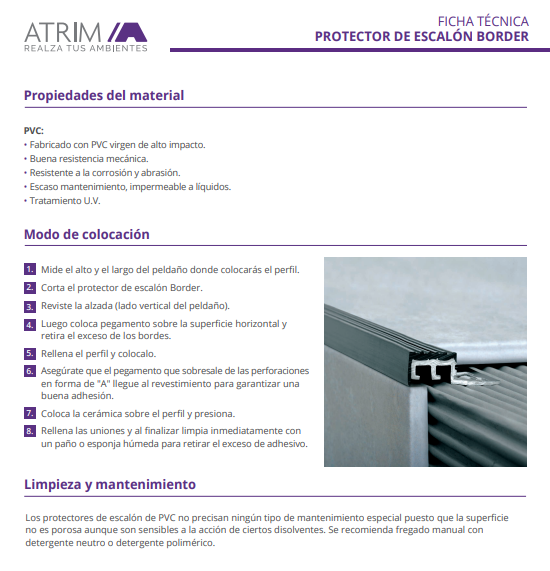 919 PVC PROT. ESCALON 10x18mm x 2,5m GRIS CLARO