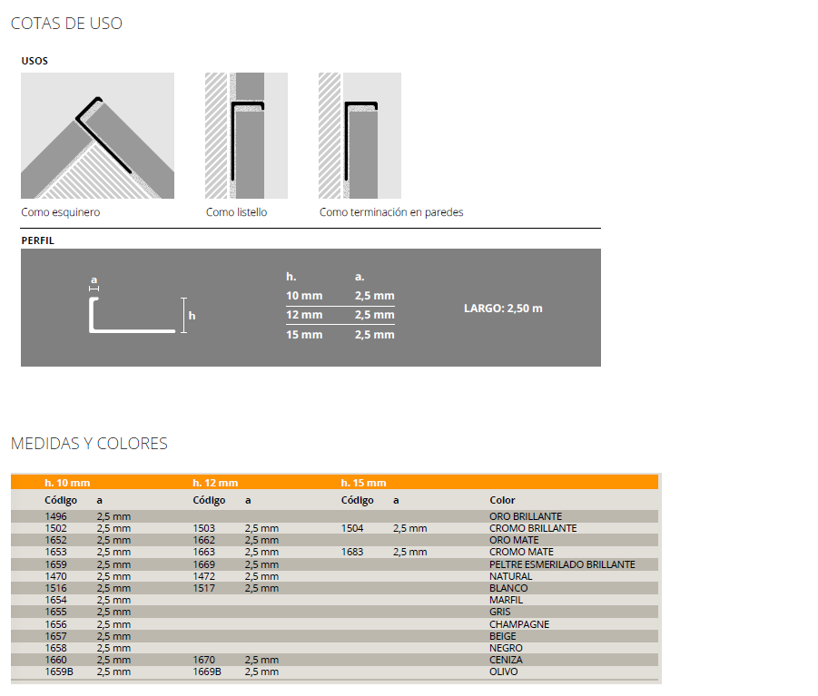 1502 ALUMINIO VARILLA EN L 10mm x 2,5m CROMO BRI