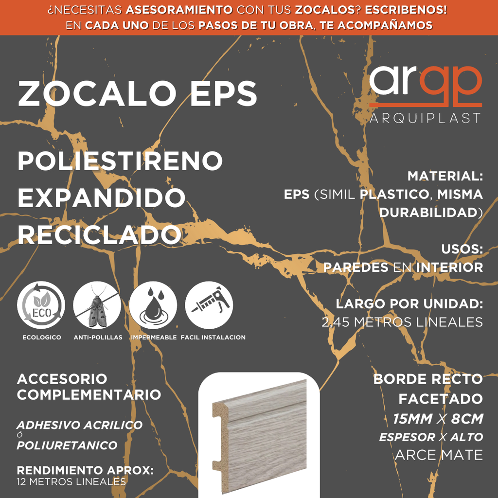 ZÓCALO COLOR MADERA 15x80x2,45 FACETADO ARCE PALACE
