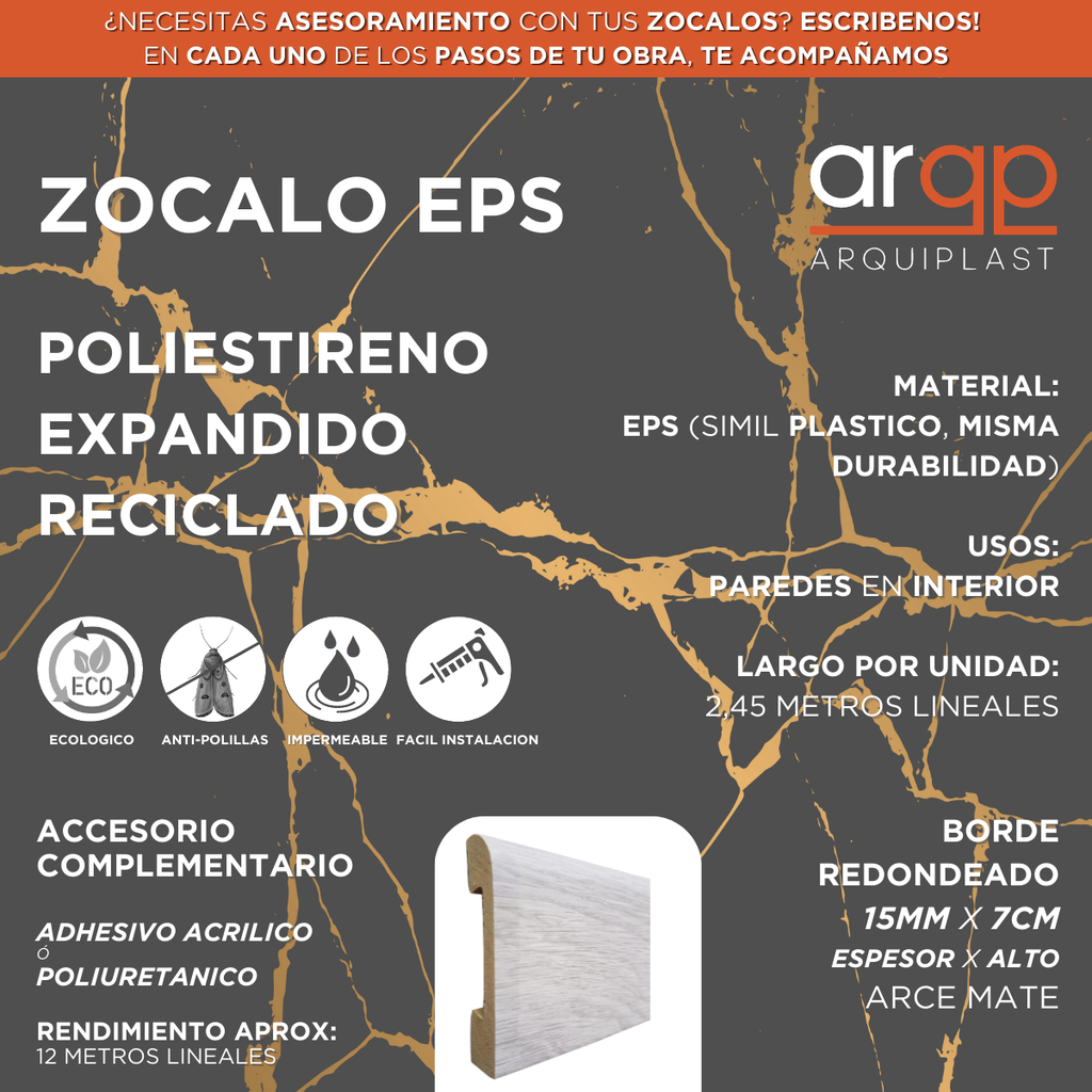 ZÓCALO COLOR MADERA 15x70x2,45 REDONDO ARCE