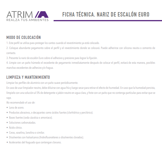 3913 ALUMINIO NARIZ ESCALON 20x25mm x2,5m CROMO MATE