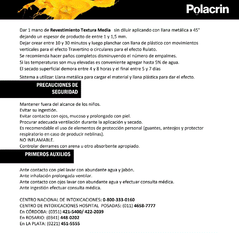 REVESTIMIENTO TEXTURA MEDIA POLACRIN (Gris, Rojo Teja, Terracota, Arena, Beige, Terra) 25Kg