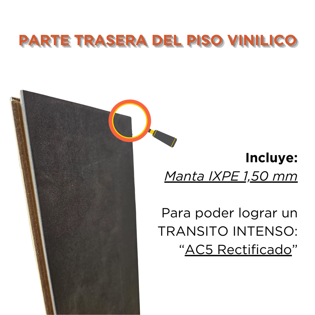 [AQUAPRIMEAP03] Piso LAMINADOS 9,50x196X1216 mm | AC5 | Rectificado |cajas de 2,3834 m2 |Con Manta IXPE 1,50 mm AP03