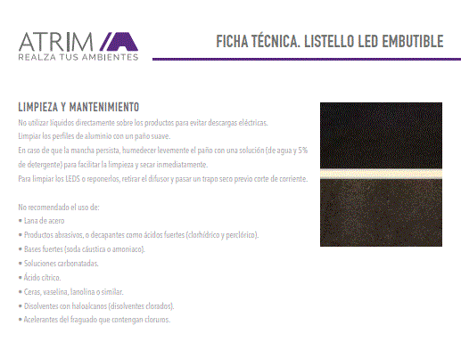 3945 LUMIERE LISTELLO LED EMBUTIBLE x 2,5m CR MATE