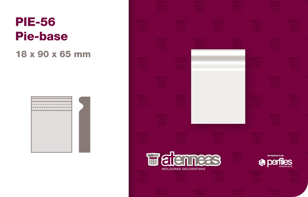 782 PIE-56 PIE BASE PREPINTADO (18x90x65mm)