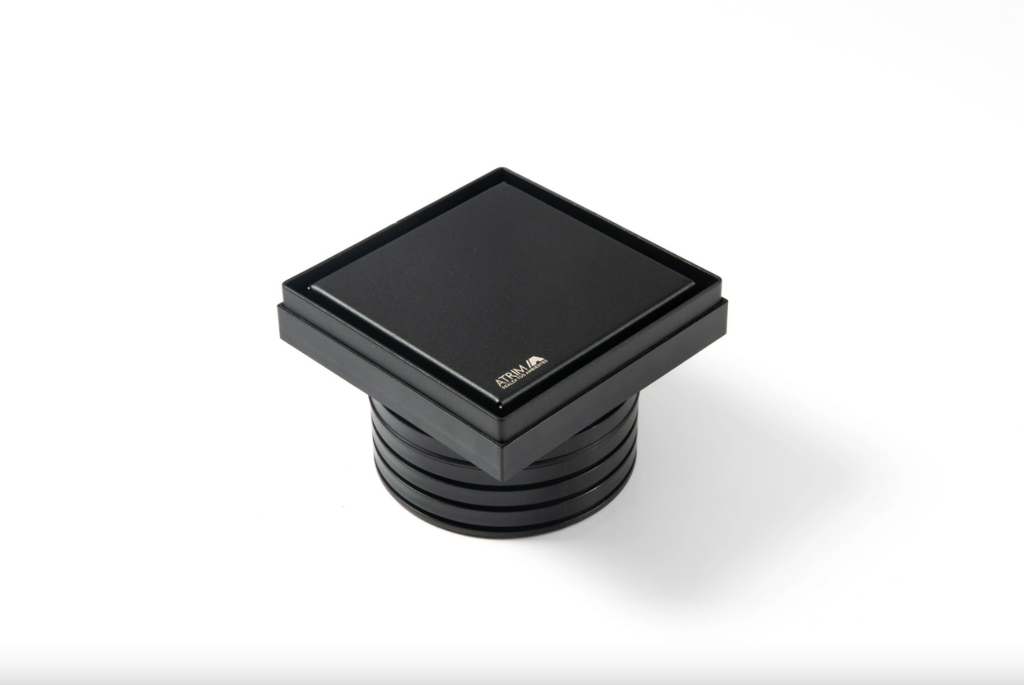 PR120T08 LAGOON SERIES - REJILLA PARA PILETA DE PATIO. ABS.SST 2EN1 NEGRO MATE  12x12 cm