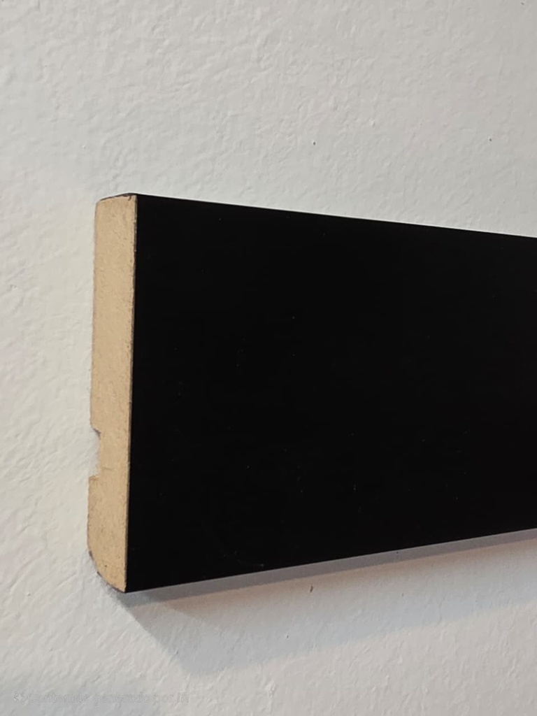 6747 - PR ZR-70 ZOCALO MDF "FOLIADO PVC" RECTO NEGRO 7CM - 15x70x2,75mts