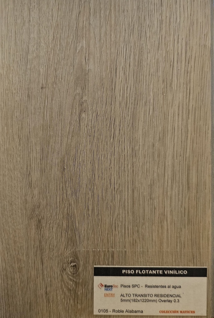 CM (Cm105) PISOS  VINILICOS ROBLE ALABAMA (Caja 2.22m2) CLICK EUROTEC NEXT ENTRY (Coleccion MATICES) (4+1) 5x182x1220mm