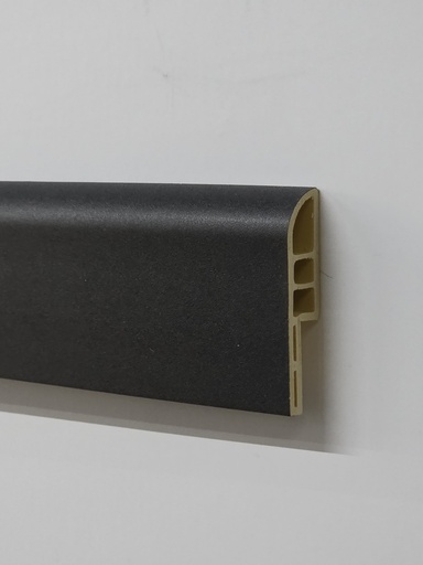 [JF112-HGB] ARQ*112-HGB ZOCALO PVC "PASACABLE" ARQUIPLAST 6CM CURVO NEGRO 60x13mm TIRA 2.85m