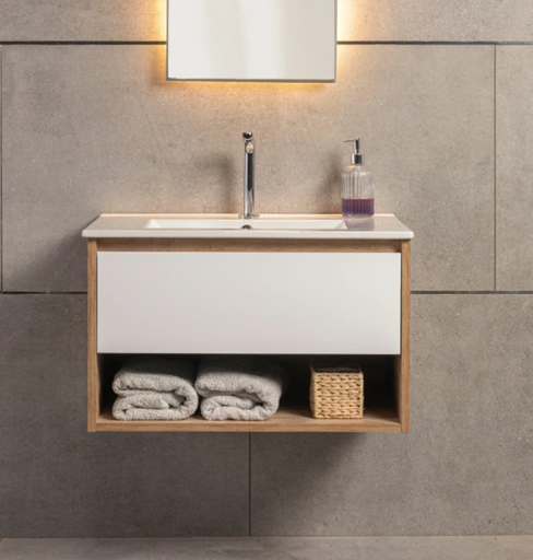 [RN050RGBFC] RN050RGBFC VANITORY CLASSIC ROVERE NOTTE 50CM FRENTE BLANCO S/GRIFERIA