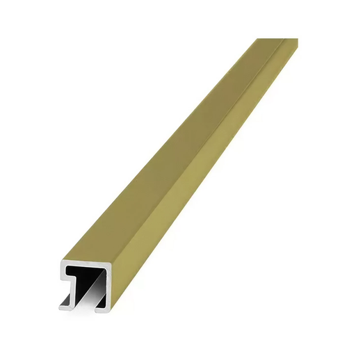 [1432] 1432 ALUMINIO LISTELLO CUAD. 9x9mm x 2,45m ORO MATE